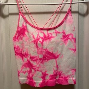 Crop pink tie-dye cami